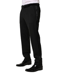 Dolce & Gabbana Black Wool Skinny Men Dress Trouser Pants