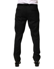Dolce & Gabbana Black Wool Skinny Men Dress Trouser Pants
