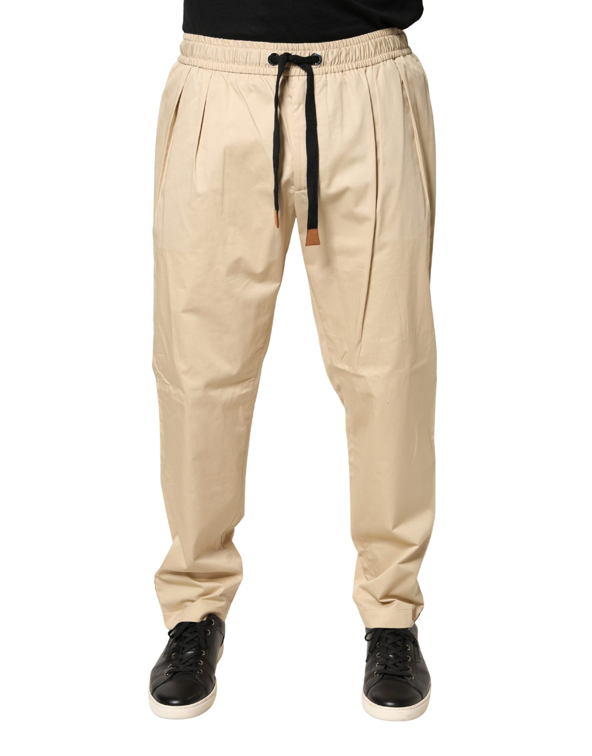 Dolce & Gabbana Beige Cotton Skinny Men Jogger Trouser Pants