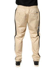 Dolce & Gabbana Beige Cotton Skinny Men Jogger Trouser Pants