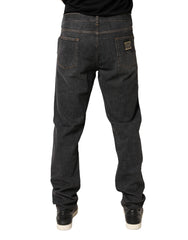 Dolce & Gabbana Dark Gray Slim Fit Cotton Men Denim Jeans