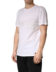 Bottega Veneta White 100% Cotton Plain Round Neck Men Shirt T-shirt