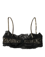 Dolce & Gabbana Black Silk Underwired Balconnet Bra Underwear