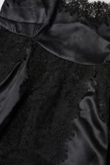 Dolce & Gabbana Black Silk Lace Trim Lingerie Top Underwear