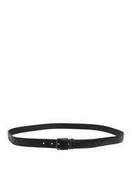 Dolce & Gabbana Men Black Classic Leather Metal Buckle Belt