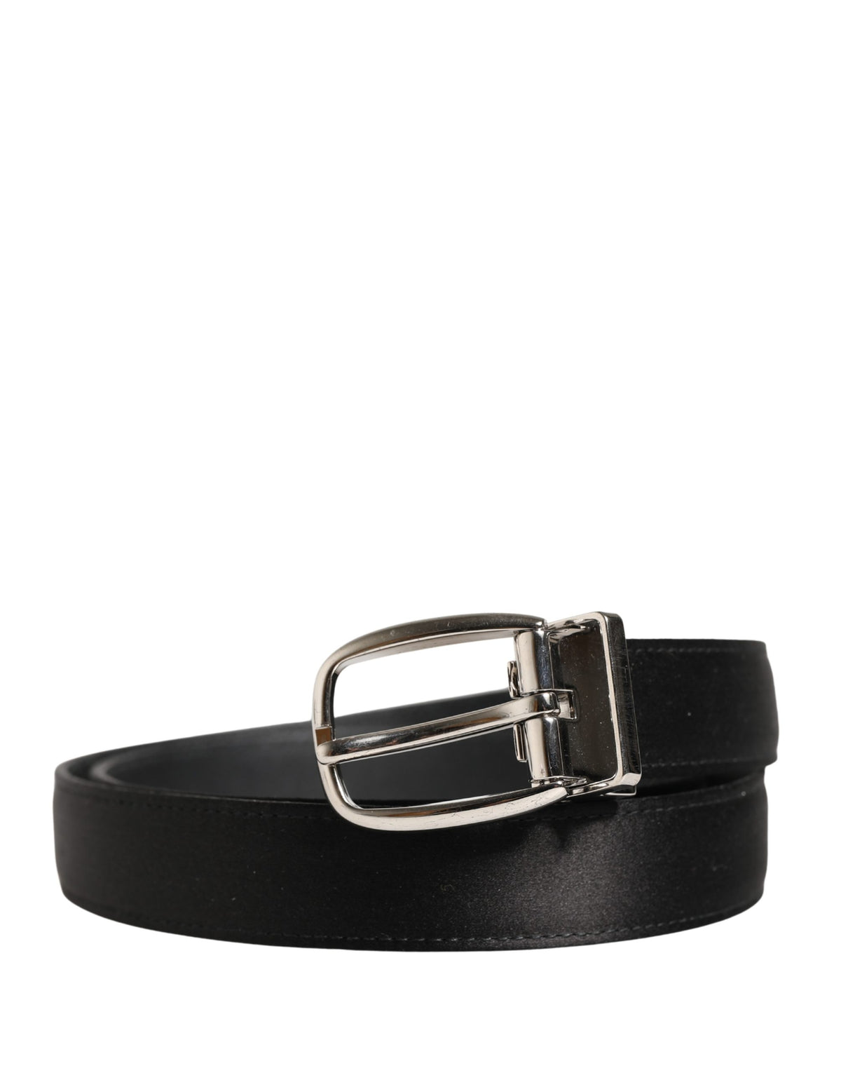 Dolce & Gabbana Men Black Classic Leather Metal Buckle Belt