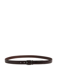 Dolce & Gabbana Men Brown Classic Leather Metal Buckle Belt