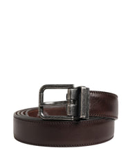 Dolce & Gabbana Men Brown Classic Leather Metal Buckle Belt