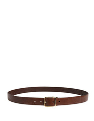 Dolce & Gabbana Men Brown Classic Leather Metal Buckle Belt