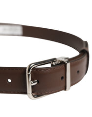 Dolce & Gabbana Belt Men Brown Classic Leather Metal Buckle Belt