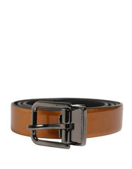 Dolce & Gabbana Men Brown Classic Leather Metal Buckle Belt