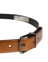 Dolce & Gabbana Men Brown Classic Leather Metal Buckle Belt