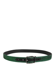 Dolce & Gabbana Men Green Lurex Polyester Metal Buckle Belt