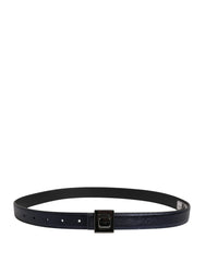 Dolce & Gabbana Men Black Classic Leather Square Buckle Belt