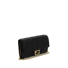 Fendi Black Lamb Ovis Aries Aries Wallet