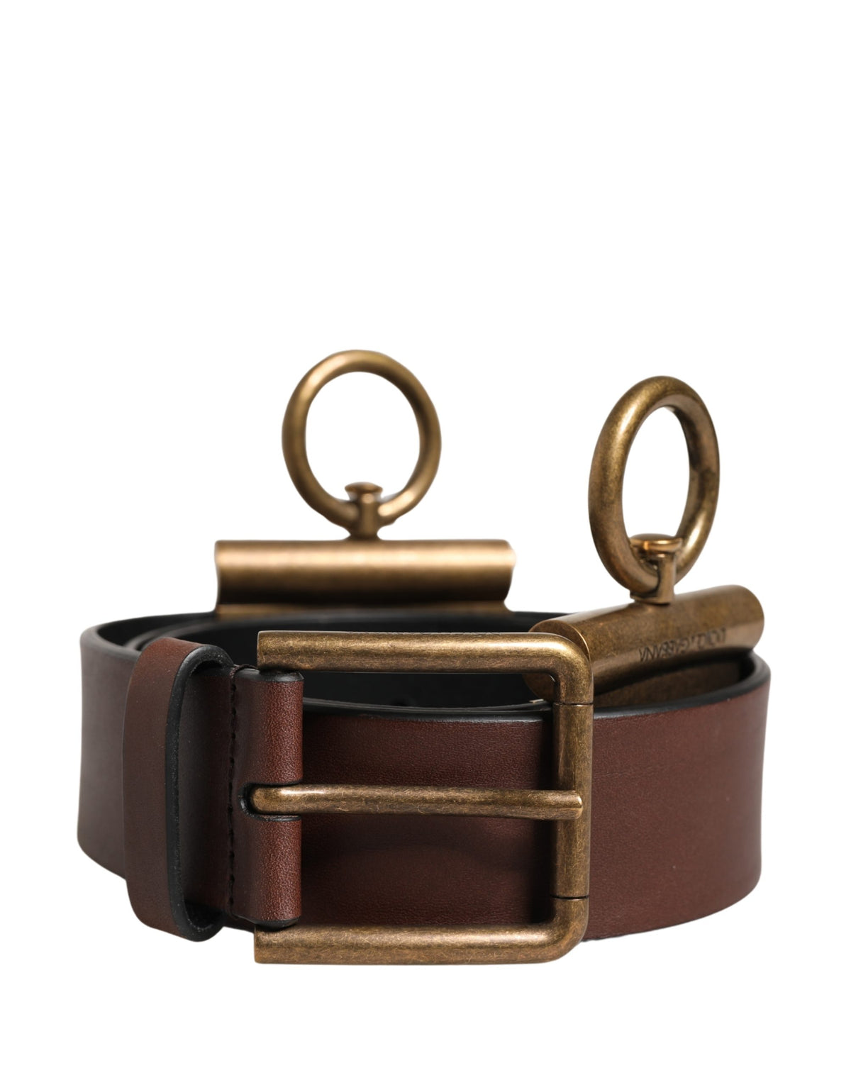 Dolce & Gabbana Men Brown Classic Leather Metal Buckle Belt