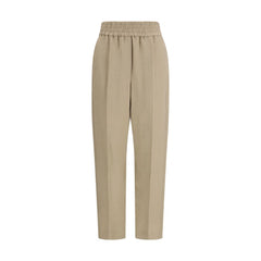 Brunello Cucinelli Beige Viscose Casual Pants