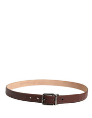 Dolce & Gabbana Men Brown Goatskin Leather Metal Buckle Belt