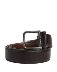 Dolce & Gabbana Men Brown Classic Leather Metal Buckle Belt