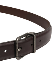 Dolce & Gabbana Men Brown Classic Leather Metal Buckle Belt
