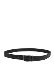 Dolce & Gabbana Men Black Classic Leather Metal Buckle Belt