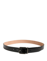 Dolce & Gabbana Men Black Classic Leather Metal Buckle Belt