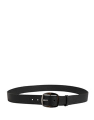 Dolce & Gabbana Men Black Classic Leather Metal Buckle Belt