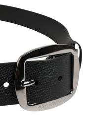 Dolce & Gabbana Men Black Classic Leather Metal Buckle Belt