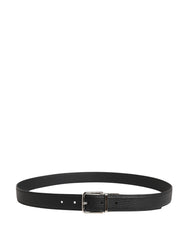 Dolce & Gabbana Men Black Classic Leather Metal Buckle Belt