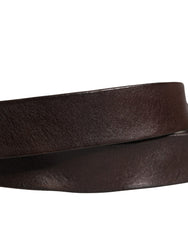 Dolce & Gabbana Men Brown Calf Leather Logo Metal Buckle Belt