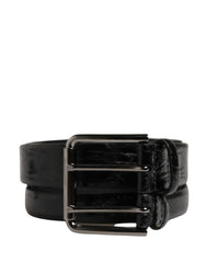 Dolce & Gabbana Men Black Exotic Leather Double Strap Belt
