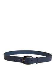 Dolce & Gabbana Men Blue Classic Leather Metal Buckle Belt