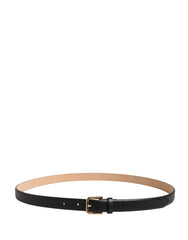 Dolce & Gabbana Black Classic Leather Gold Metal Buckle Belt