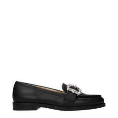 Jimmy Choo Black Leather Slip-On Loafers
