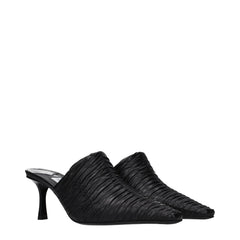 Jimmy Choo Black Leather Mid Heel Pumps