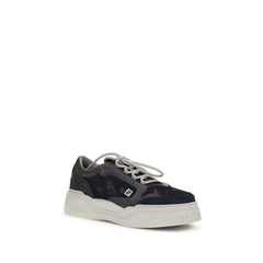 Fendi Gray Calf Leather Bos Taurus Athletic Sneakers