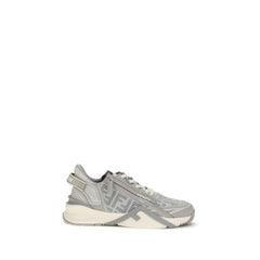 Fendi Gray Calf Leather Bos Taurus Athletic Sneakers
