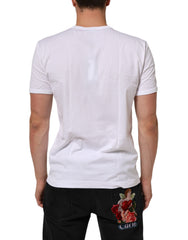 Dolce & Gabbana White Cotton Crew Neck Short Sleeves T-shirt