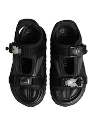 Dolce & Gabbana Black Logo Detailed Men Chunky Sandals Shoes