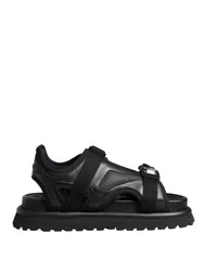 Dolce & Gabbana Black Logo Detailed Men Chunky Sandals Shoes