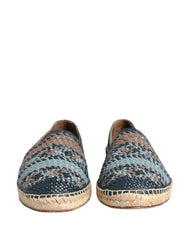 Dolce & Gabbana Blue Gray Slip On Buffalo Espadrille Shoes