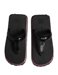 Dolce & Gabbana Multicolor Rubber Chunky Flip Flop Shoes