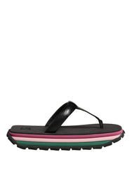 Dolce & Gabbana Multicolor Rubber Chunky Flip Flop Shoes