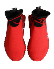 Dolce & Gabbana Red Black Sorrento Socks Sneakers Shoes