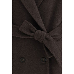 Brunello Cucinelli Brown Fleece Wool Coat