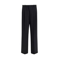 Brunello Cucinelli Black Fleece Wool Casual Pants
