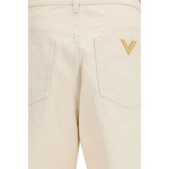 Valentino Beige Cotton Jeans Denim