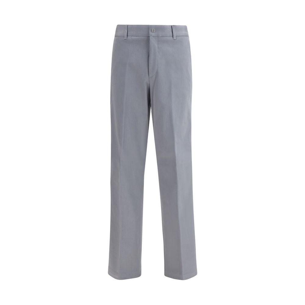 Fendi Gray Cotton Casual Pants