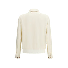 Brunello Cucinelli White Silk Shell Jacket