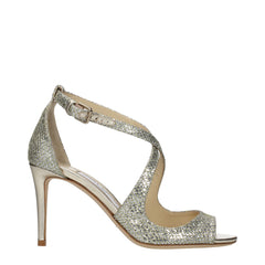 Jimmy Choo Gold Plastic Stiletto Heel Sandals